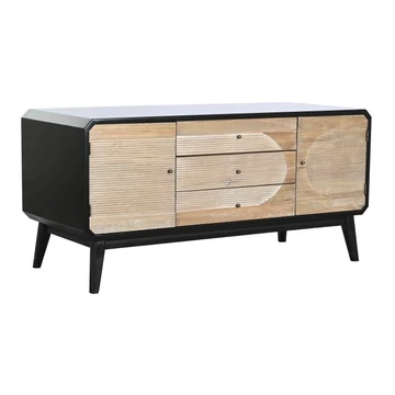 Tv-s szekrény fa 120x50x58 cm fekete, natúr