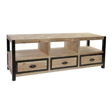 Tv-s szekrény fa, fém 148x45x54 cm barna, fekete