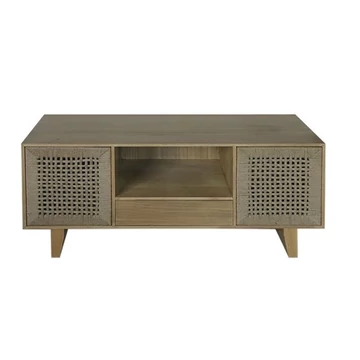 Tv-s szekrény fenyő, juta 120x36x55 cm natúr, bézs