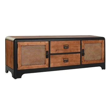 Tv-s szekrény lucfenyő, fém 150x40x50 cm sötétbarna, sötétszürke