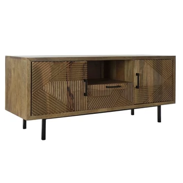 Tv-s szekrény mangófa, fém 125x40x54,5 cm világosbarna