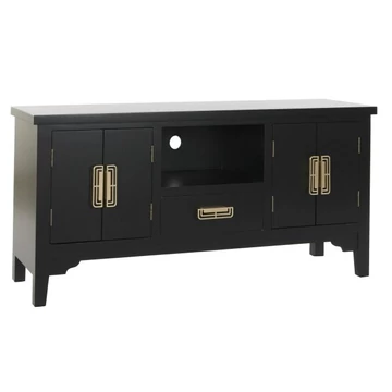 Tv-s szekrény mdf, fém 120x31x56 cm fekete, arany