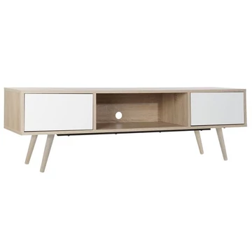 Tv-s szekrény mdf, fém 160x40x50 cm fehér, natúr