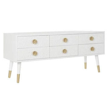 Tv-s szekrény mdf, lucfenyő 120x42x54 cm fehér, arany