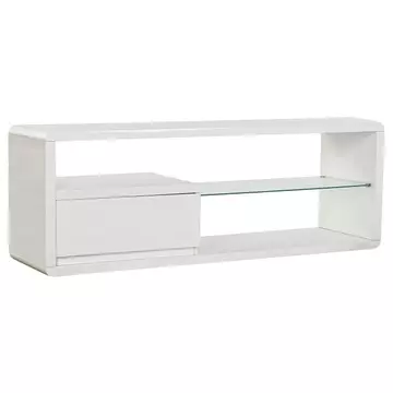 Tv-s szekrény mdf, üveg 140x40x50 cm fehér