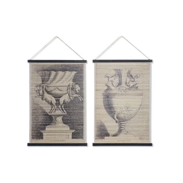 Vászon vázák fa 60x2x90 cm bézs 2 féle