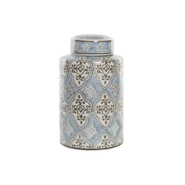 Váza arab porcelán 18x18x30 cm bézs, kék