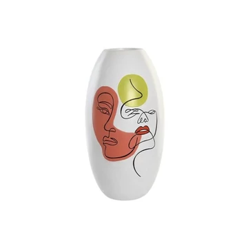 Váza arc absztrakt poly 20,5x20,5x38 cm színes, fehér