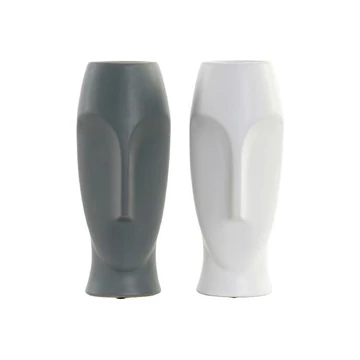 Váza arc kerámia 13x13x34 cm fehér, szürke 2 féle