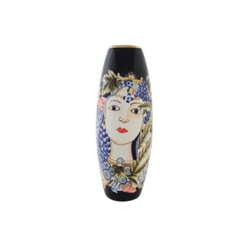Váza arc porcelán 14x14x39 cm színes, kék