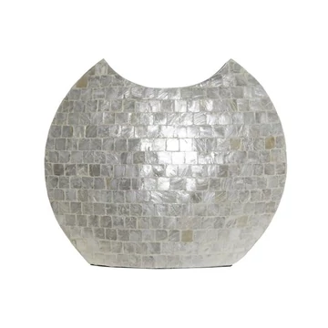 Váza bambusz, selyemfényű 40x11x33 cm fehér