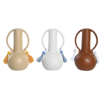 Váza bojtos dolomit, pamut 14x14x25,6 cm színes 3 féle