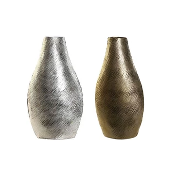 Váza csíkos alumínium 22x13x40,5 cm arany, ezüst 2 féle