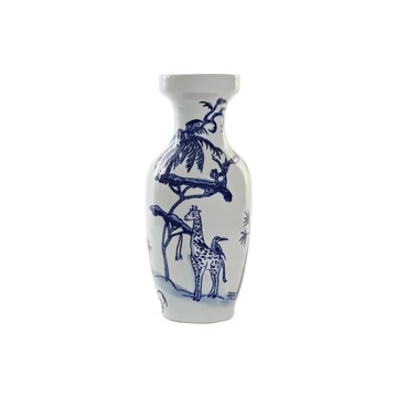 Váza elefánt porcelán 16x16x37 cm fehér, kék
