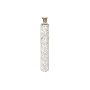 Váza glam fém 14,5x14,5x91 cm fehér, arany