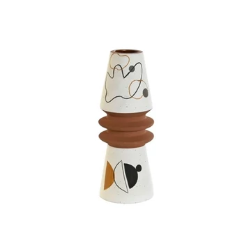 Váza kerámia 9,6x9,6x25,5 cm fehér, terrakotta