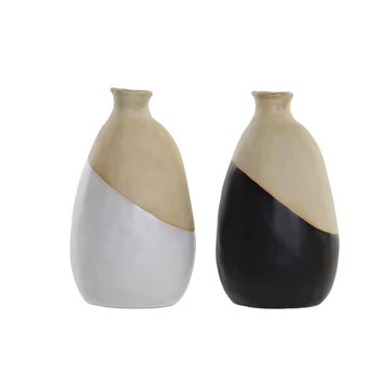Váza kő 12,5x12x23 cm fehér, fekete 2 féle