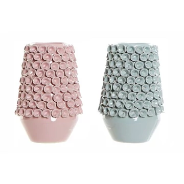 Váza kő 16x16x22 cm pink, türkizkék 2 féle