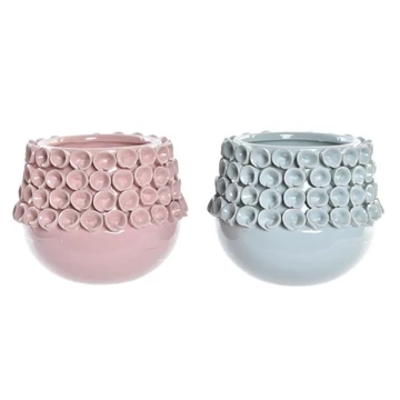 Váza kő 17x17x13,5 cm pink, türkizkék 2 féle