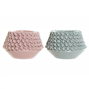 Váza kő 20x20x13 cm pink, türkizkék 2 féle