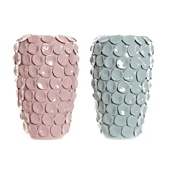 Váza kő 20x20x30,5 cm pink, türkizkék 2 féle