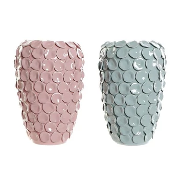 Váza kő 23x23x34,5 cm pink, türkizkék 2 féle