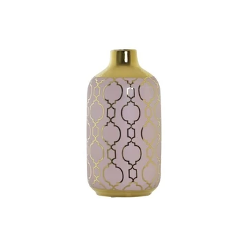 Váza krómozott porcelán 13x13x26 cm pink, arany
