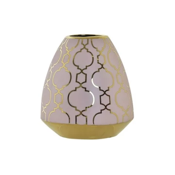 Váza krómozott porcelán 16x16x18 cm pink, arany