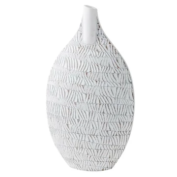 Váza poly 32x13x57 cm fehér