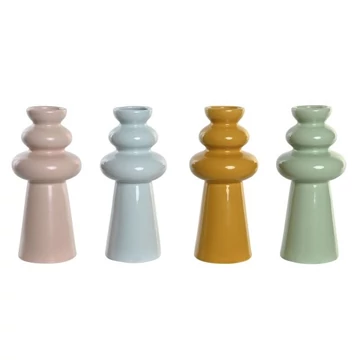 Váza porcelán 10x10x22 cm színes 4 féle