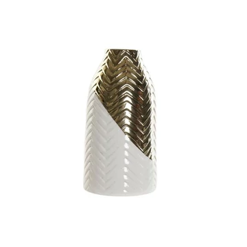 Váza porcelán 11,7x11,7x22,3 cm fehér, arany