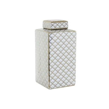 Váza porcelán 14,5x14,5x30 cm fehér, arany