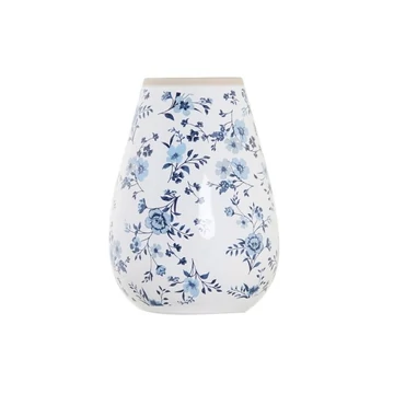 Váza porcelán 15,5x15,5x21,5 cm fehér, kék