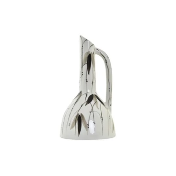 Váza porcelán 15x15x28 cm fehér, fekete