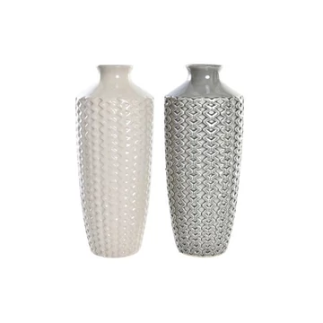 Váza porcelán 16x16x40 cm szürke, bézs 2 féle