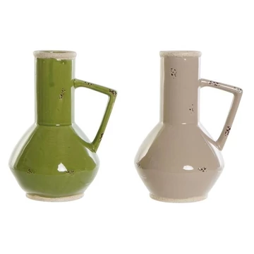 Váza porcelán 17,5x13,5x22 cm zöld, bézs 2 féle