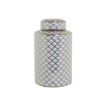 Váza porcelán 18x18x30,5 cm fehér, arany