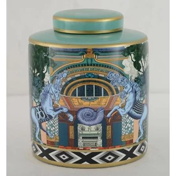 Váza porcelán 20x20x24 cm színes