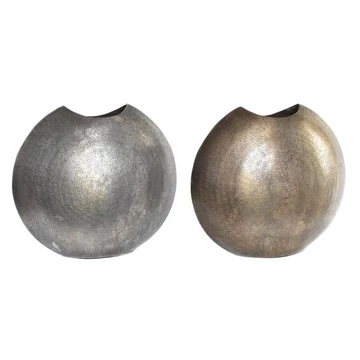 Váza rusztikus alumínium 36x14x33 cm ezüst, arany 2 féle