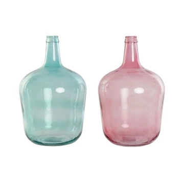 Váza újrahasznosított üveg 25x25x40 cm pink, türkizzöld 2 féle