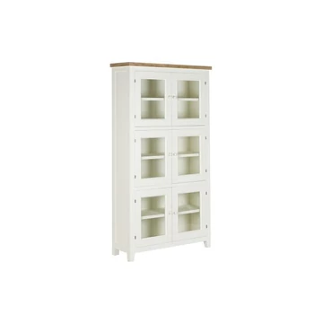 Vitrin császárfa, üveg 93,5x31x175,5 cm bézs, natúr