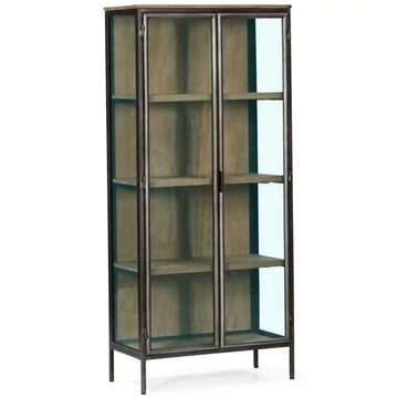 Vitrin fa, fém 81x40x180 cm natúr