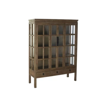 Vitrin fa, üveg 130x45x175 cm sötétbarna