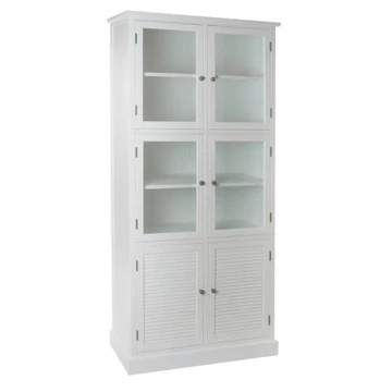 Vitrin fa, üveg 90x37x196 cm fehér
