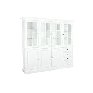 Vitrin mdf, üveg 218,4x40,6x203 cm fehér