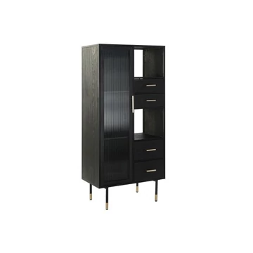 Vitrin mdf, üveg 70x38x145 cm fekete