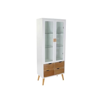 Vitrin mdf, üveg 70x40x180 cm fehér, barna