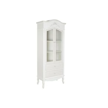 Vitrin mdf, üveg 76x39x193 cm világosbarna, fehér