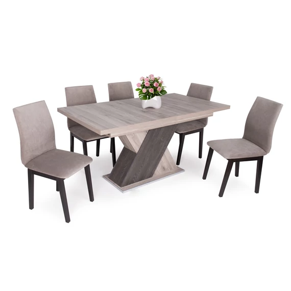 Diana asztal 160-as (san remo-canterbury) + 6 db Lotti szék (wenge-barna)