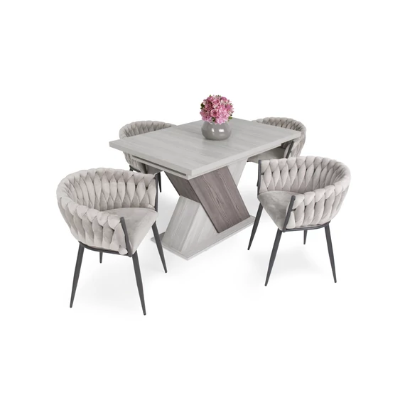 Diana asztal 120-as (katthult-sötét katthult) + 4 db Deluxe szék (beige)